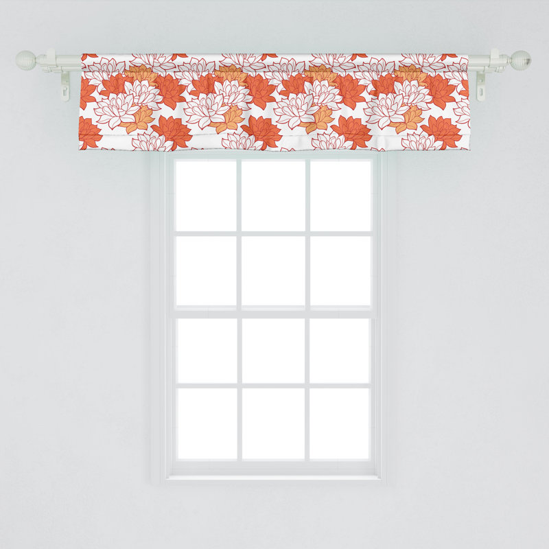 Cantonnière orange Ambesonne - paquet de 2 feuilles de lotus - saumon rubis orange, L 42 po x L 12 po