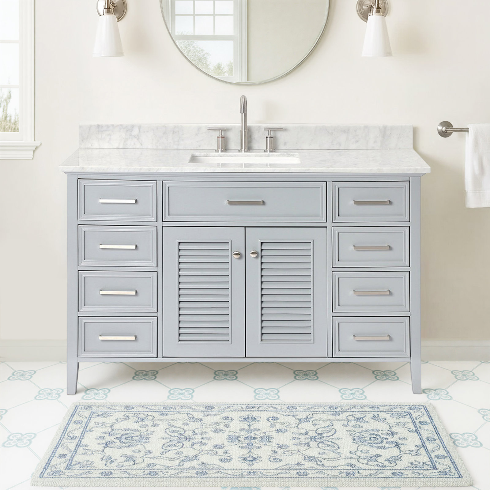 55'' Single Bathroom Vanity, Gray
