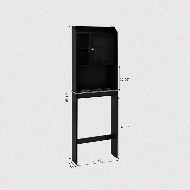 Armoire de rangement surélevée pour la salle de bain Kevia, Noir