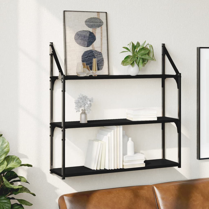3 Piece Floating Shelf, 78.5 cm H x 31.5 cm W x 21 cm D, Sonoma Oak