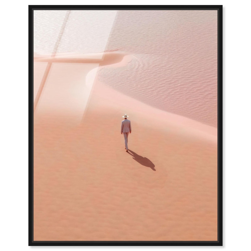 Oliver Gal Seaside Stroll II Nautical & Beach - Framed Acrylic Glass Wall Art, 45" H x 36" W, Black