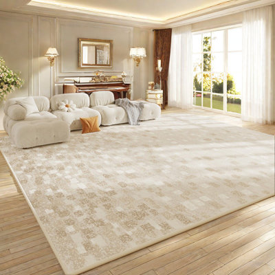 Tapis rectangulaire de style crème avec envers antidérapant