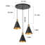 Luminaire suspendu moderne 3 lumières noir