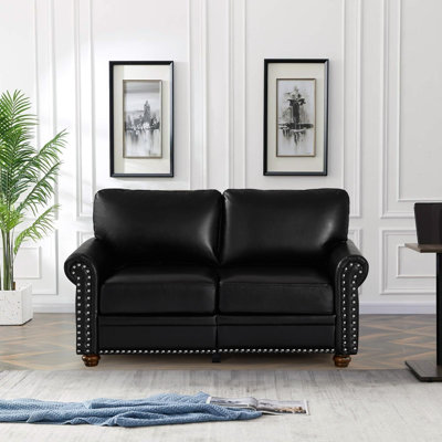 Faux Leather Loveseat Sofa