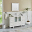 Ensemble de meuble-lavabo autoportant 54 po avec comptoir en céramique et miroir assorti Brescia-27042785