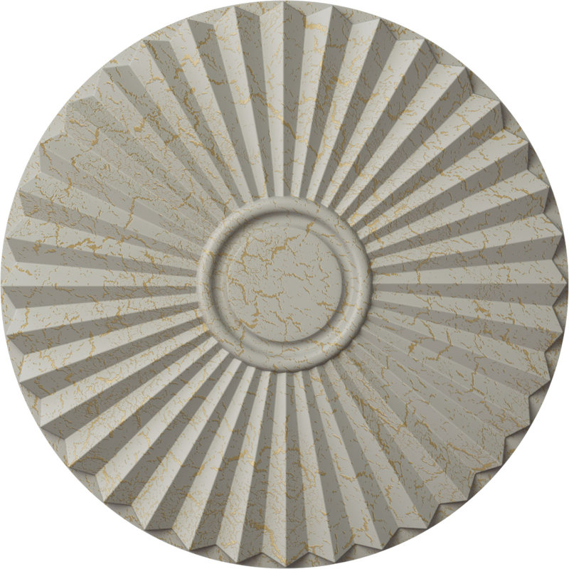 Endurathane Shakuras Ceiling Medallion, 19 3/4"OD x 1 3/8"P (For Canopies up to 5"), Hand-Painted Pot of Cream Crackle Finish