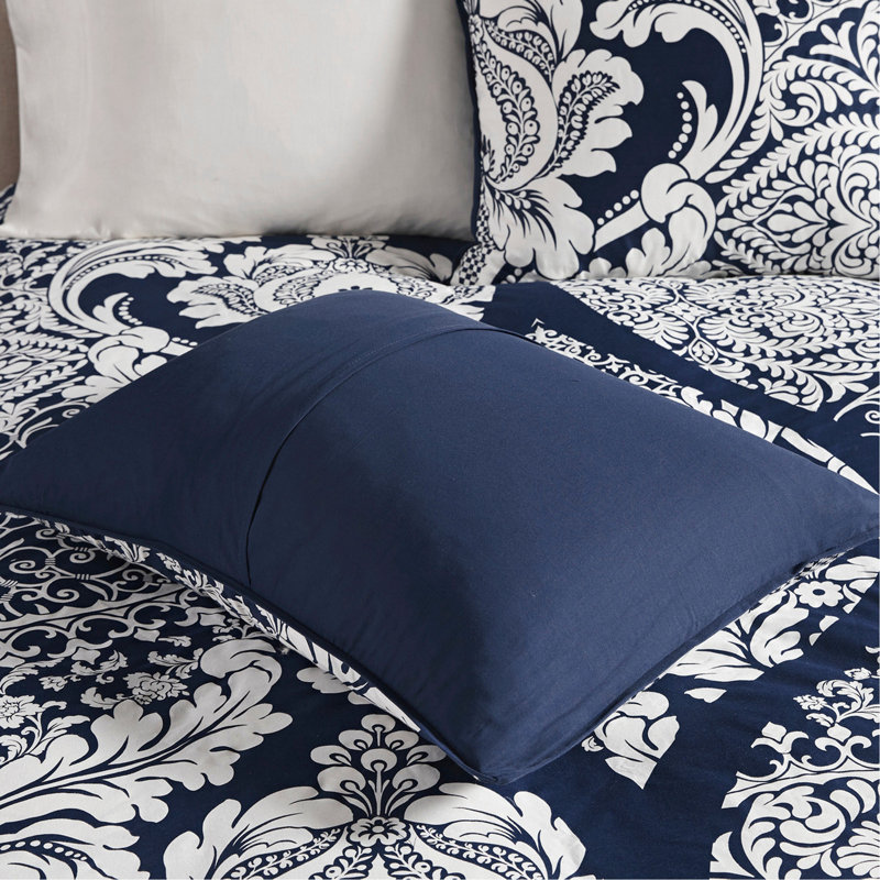 Ensemble d'édredon en coton 7 pièces Indigo, Grand édredon et 6 pièces supplémentaires, Indigo