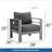 Set Of 2  28" All-Weather Metal Patio Armchairs-2062878067-2062878076