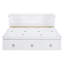 Lit escamotable double avec port USB et grand tiroir, blanc