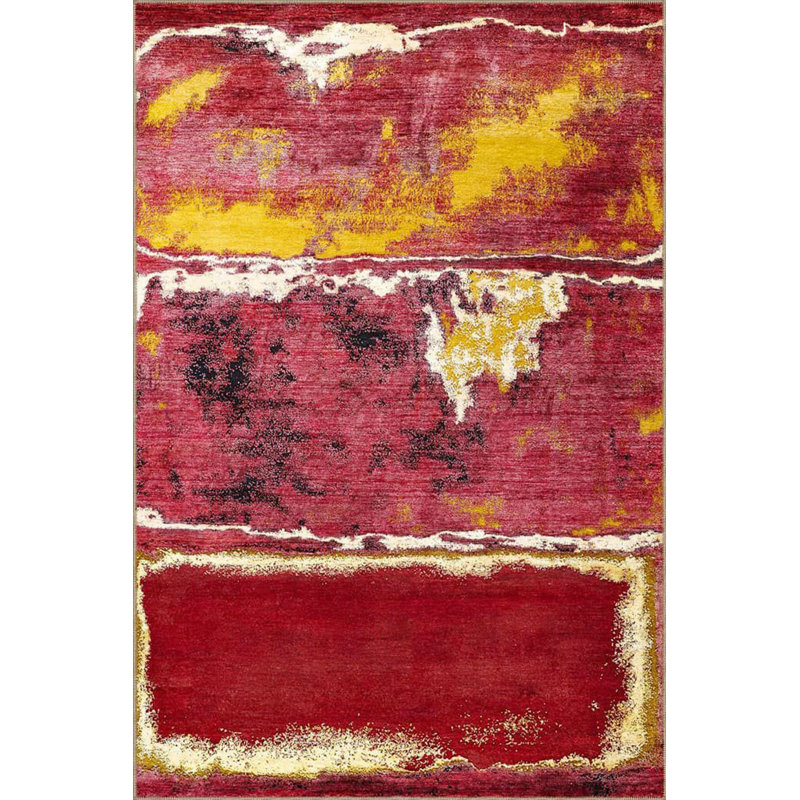 Tapis à motif géométrique multicolore lavable à la machine, Sous-tapis rectangulaire de 3 pi 3 po x 4 pi 11 po