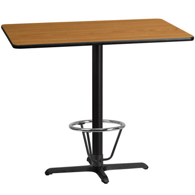 Plateau de table rectangulaire en stratifié basque et base à pied basque