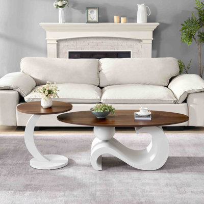 Ensemble de 2 tables basses gigognes, 1 table basse et 1 table de bout pour le salon