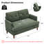 Causeuse capitonnée à accoudoirs carrés en chenille-969803337