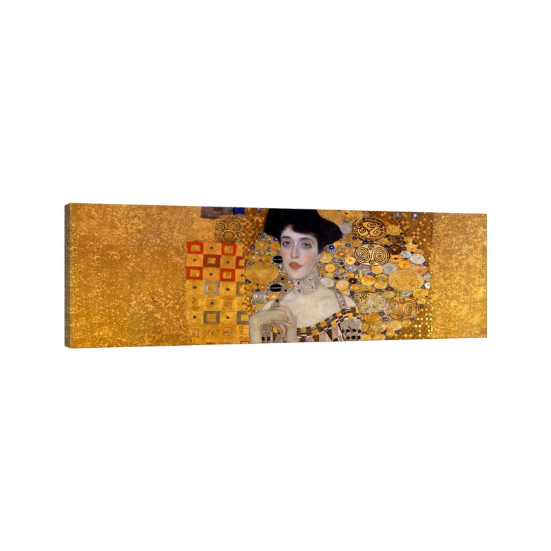 Portrait Of Adele Bloch-Bauer I by Gustav Klimt - Wrapped Canvas Panoramic Painting, 30.48 cm H x 91.44 cm W x 1.91 cm D