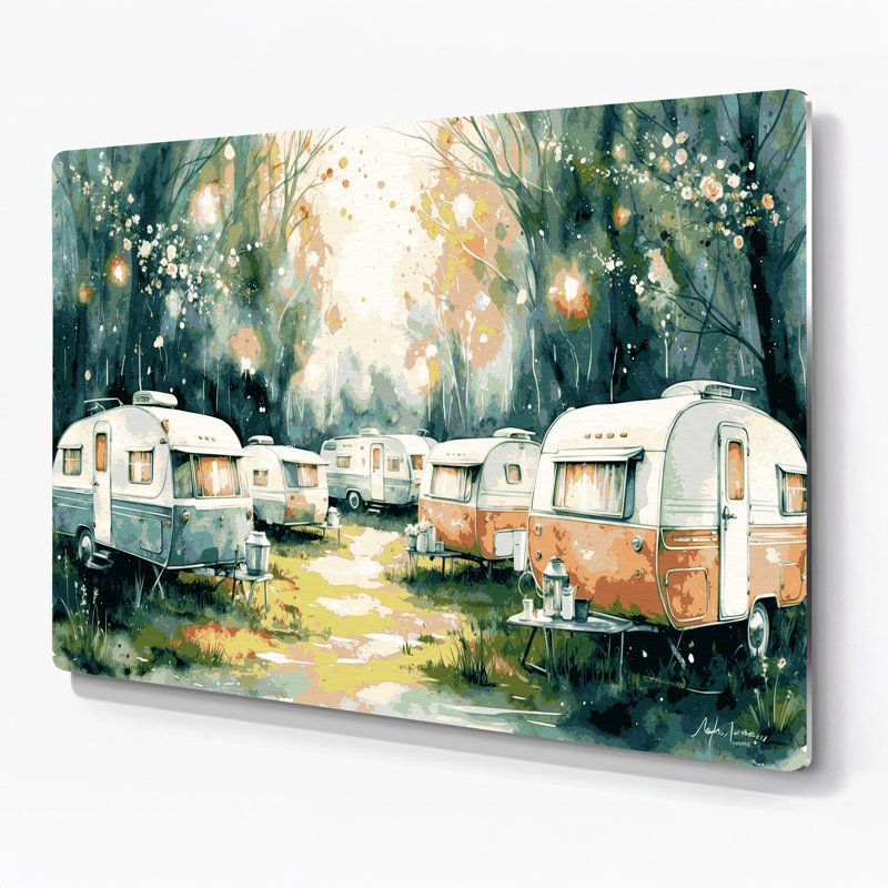 Transport, véhicules récréatifs, art mural en métal beige, H 20 po x l 30 po x P 0,05 po