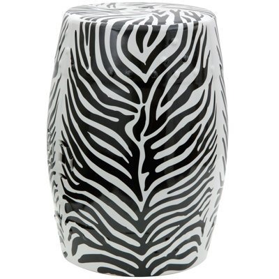 Zebra Leaf Porcelain Garden Stool