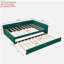 Lit de jour rembourré avec lit gigogne, structure de lit en bois robuste, conception de grille de diamant moderne, pour chambre à coucher, chambre d'amis (émeraude)-262713520