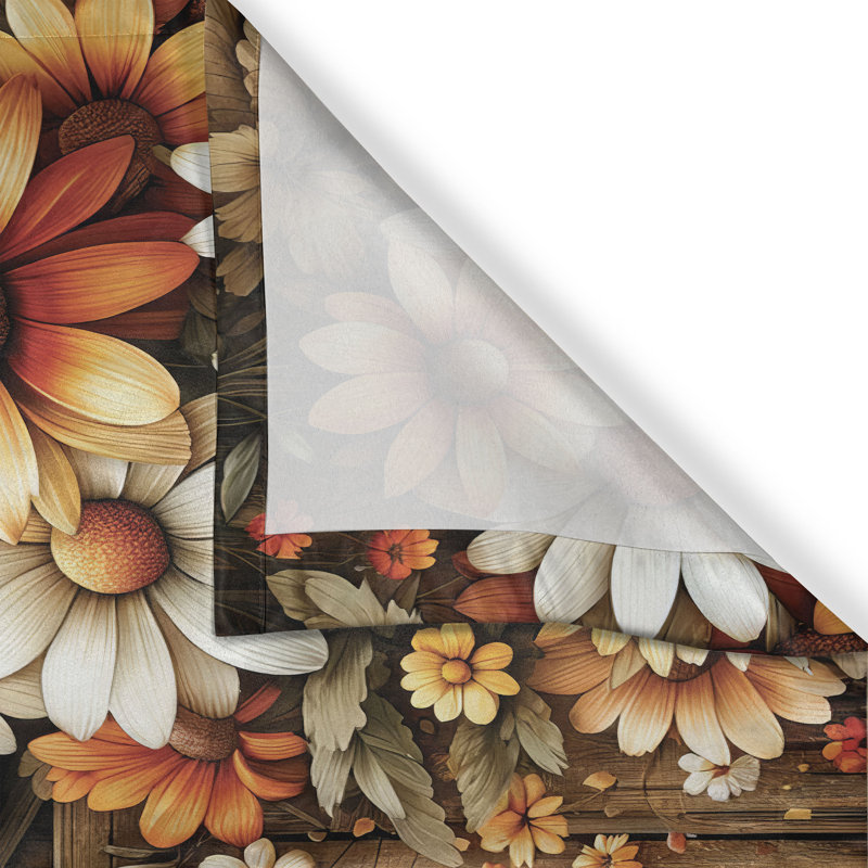Rustic Floral and Butterfly Kitchen Window Tier Curtains, 55" x 30", Polyester