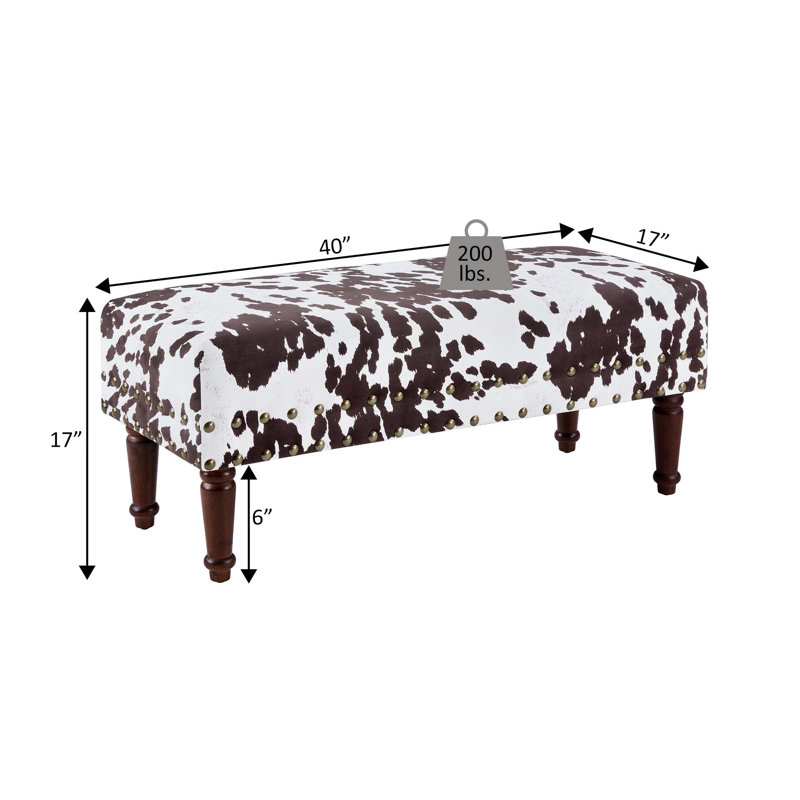 Daisy Upholstered Bench, Espresso Polyester Blend