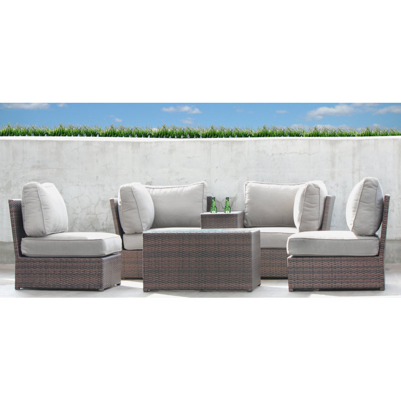 Ensemble de conversation pour 4 personnes avec coussins Vasil