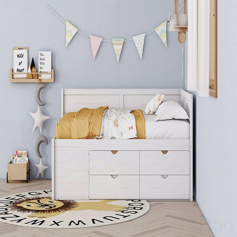 Full Daybed Frame, Drawers, Shelves, Full/Double