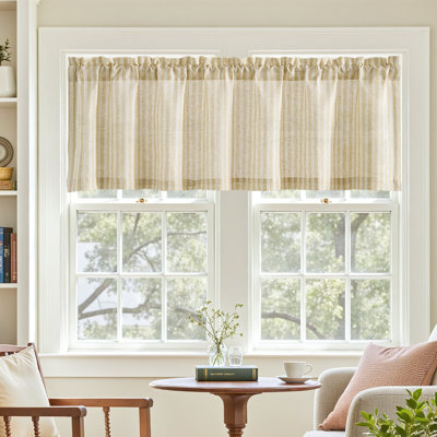 Linen Striped Kitchen Valance