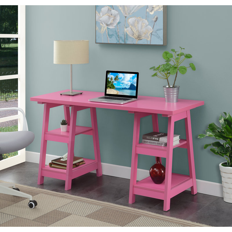 Burke Reversible Computer Desk, Pink