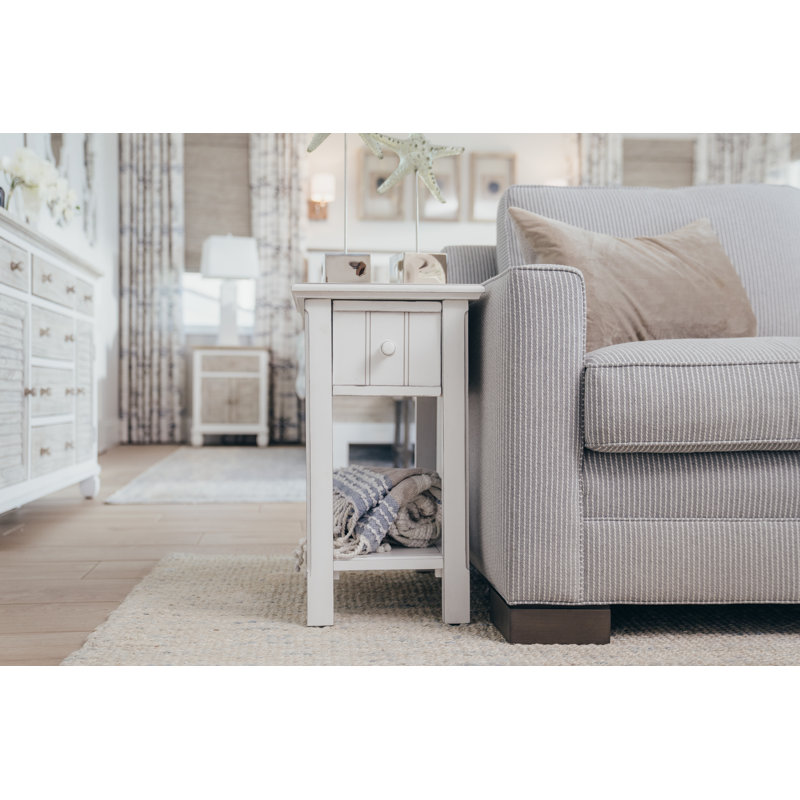 Monaco - Chairside Table - Blanc Finish