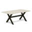 Ensemble de table de cuisine 7 pièces - une table et 6 chaises empilables en cuir blanc et gris-887252103-887252096