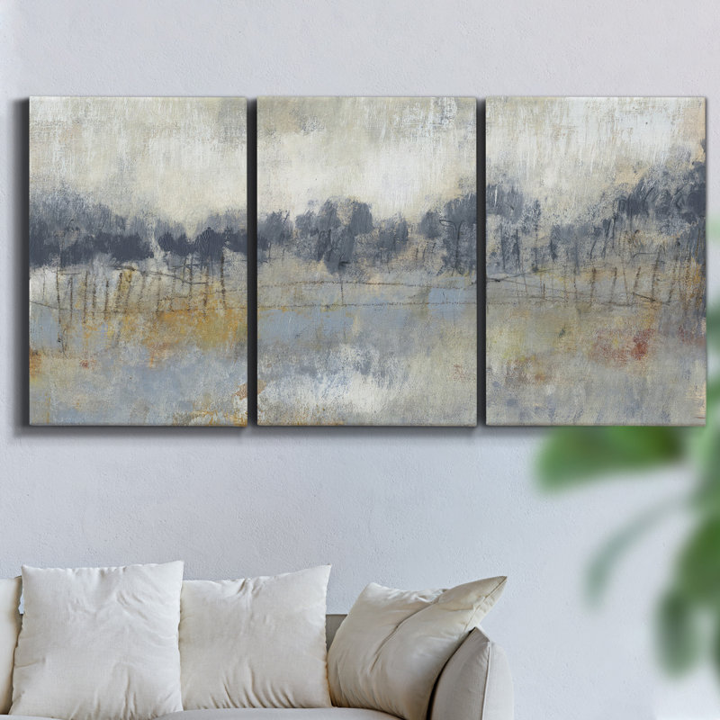 Fard à joues sur toile, 3 pièces, H 36 po x l 72 po x P 2 po
