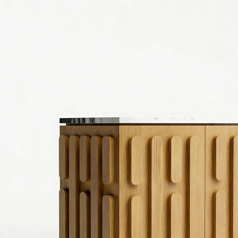 French-style wavy-panel dining cabinet