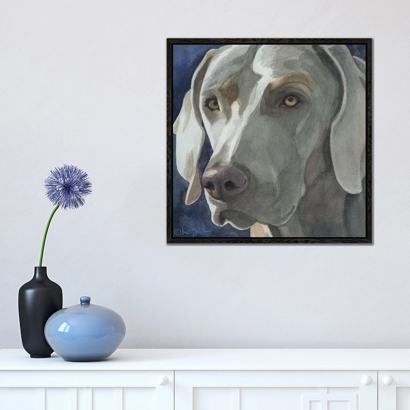 Maxwell by Teresa Kogut - Painting on Canvas, 45.72cm H x 45.72cm W x 3.81cm D, Black Floater Framed