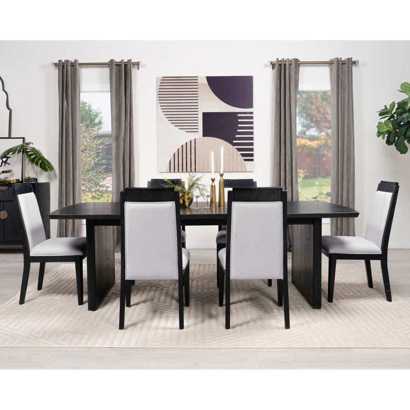 Ensemble de 2 chaises d'appoint Mason ivoire et bois noir