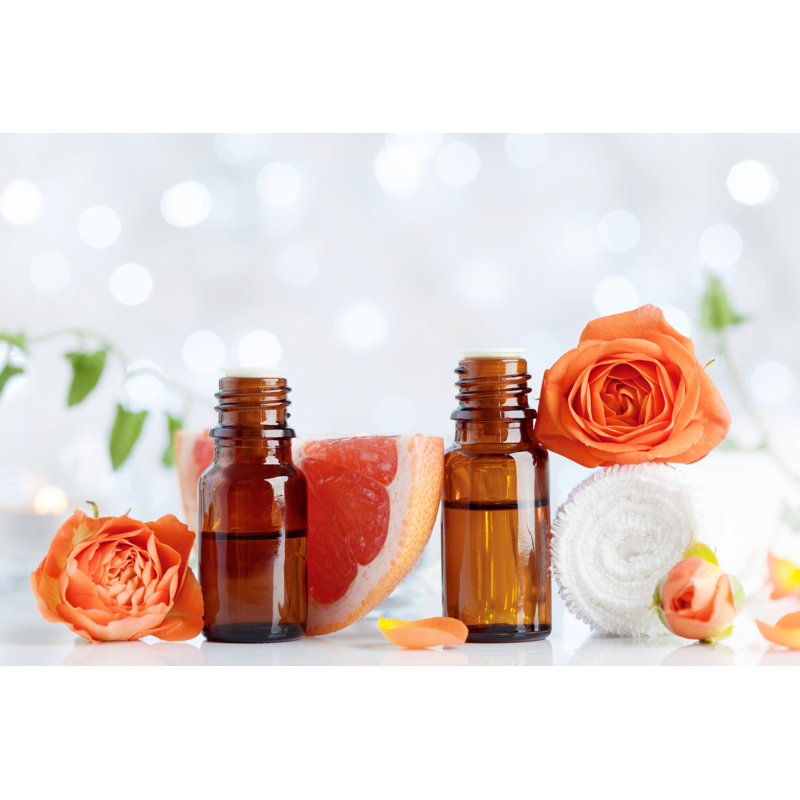 Essential Oil Bottles - Wrapped Canvas Print, 30cm H x 46cm W x 3.8cm D