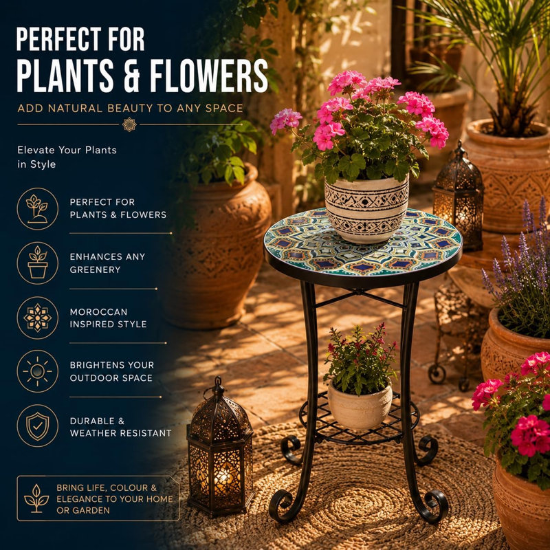 Castielle Metal Outdoor Side Table , 44cm W 14cm D