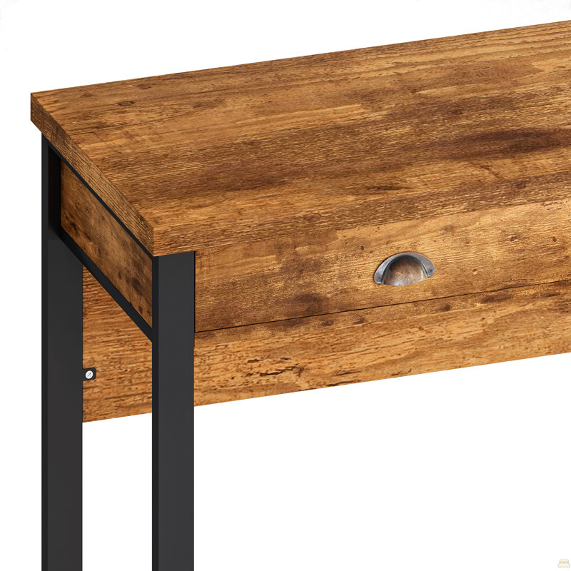 Ensemble table et chaises de salle à manger à 3 tiroirs avec prises électriques, ensemble table de bar et tabourets ronds en PU, montage facile, brun