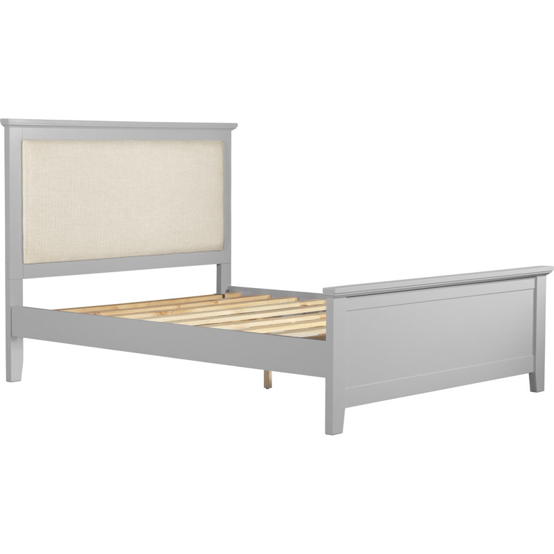 Finch Westport French Antique Upholstered Platform Bed with Decorative Headboard, Queen