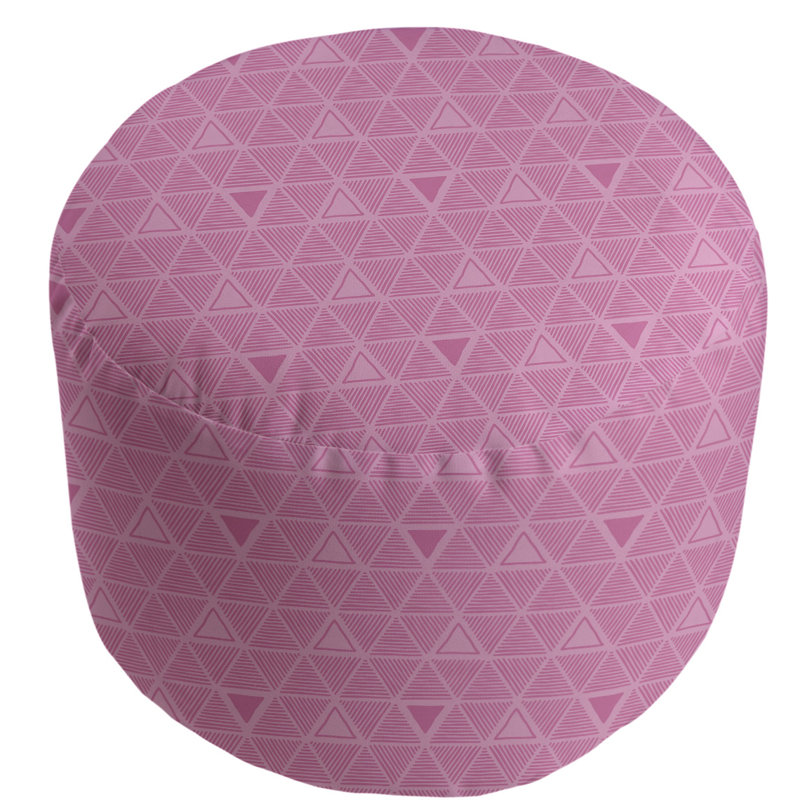 Upholstered Pouf, Light Pink
