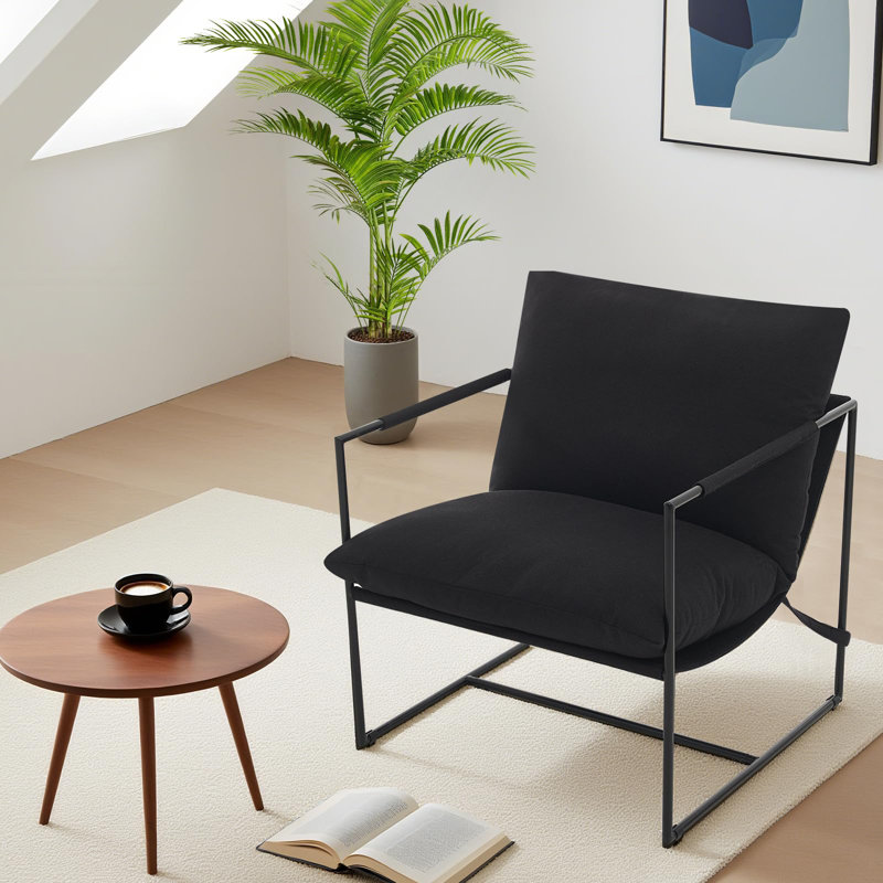 Upholstered Accent Chair, Black