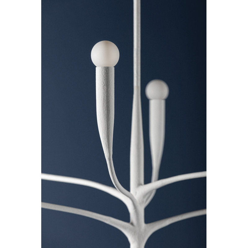 Labra 6 Light Chandelier, White Plaster