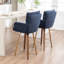 Swivel Upholstered Counter Stool with Solid Wood Frame-455983325