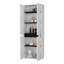 Garde-manger blanc à 5 tablettes avec armoires à deux portes pour un rangement efficace et organisé dans des espaces compacts