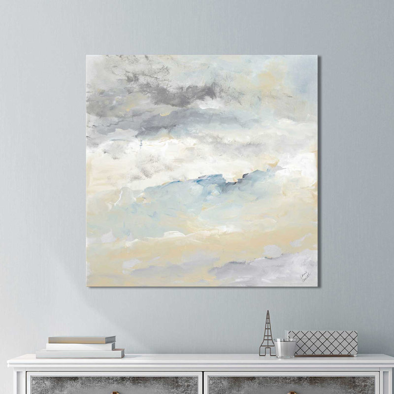 «Sea Meets Sky I», reproduction de peinture acrylique, H 18 po x l 18 po x P 1 po, Toile tendue