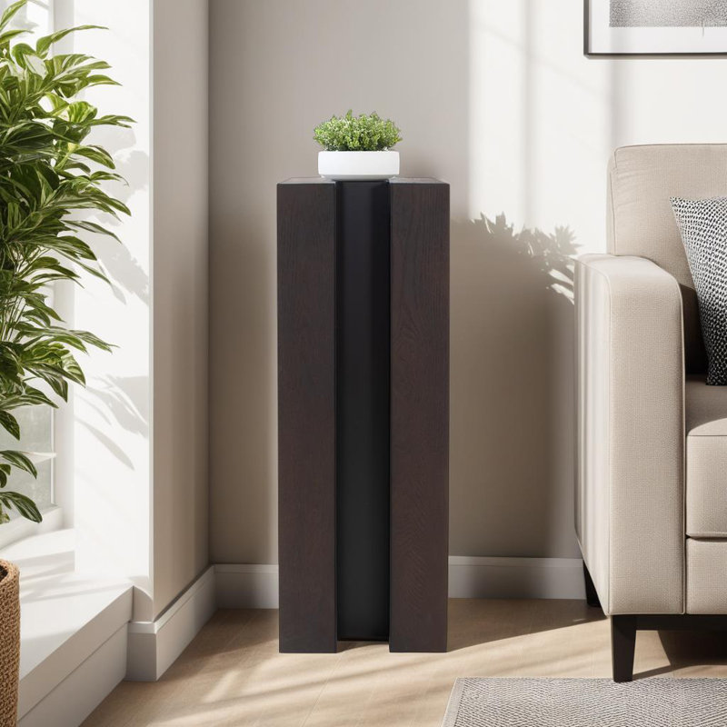 Bertoia Black Wooden Display Pedestal- Tall, 36" H x 12" W x 12" D