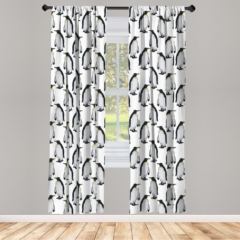 Penguin Semi-Sheer Rod Pocket Curtain Panels, 28" x 84"