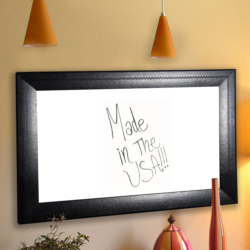 Tableau effaçable à sec mural en cuir cousu, 35,75 po x 89,75 po