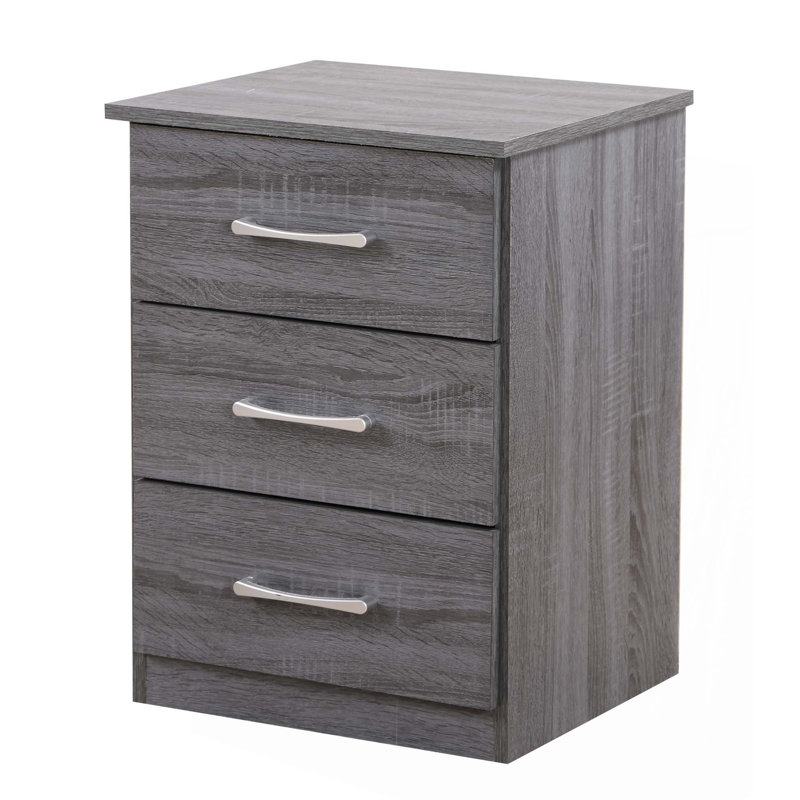 Contemporary Nightstand With Drawer, Gray