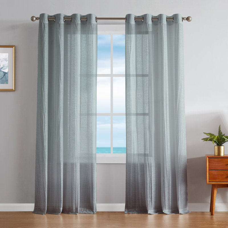 Rideaux transparents Nautica Cordelia, Gris, L 52 po x L 96 po