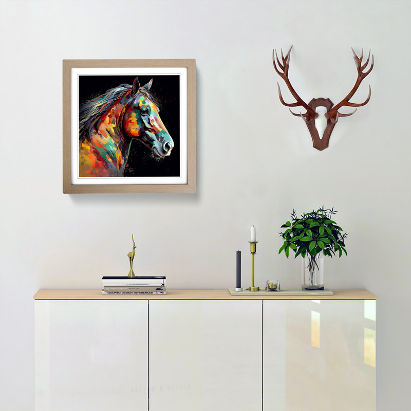 Horse Digital - Framed Print, Oak