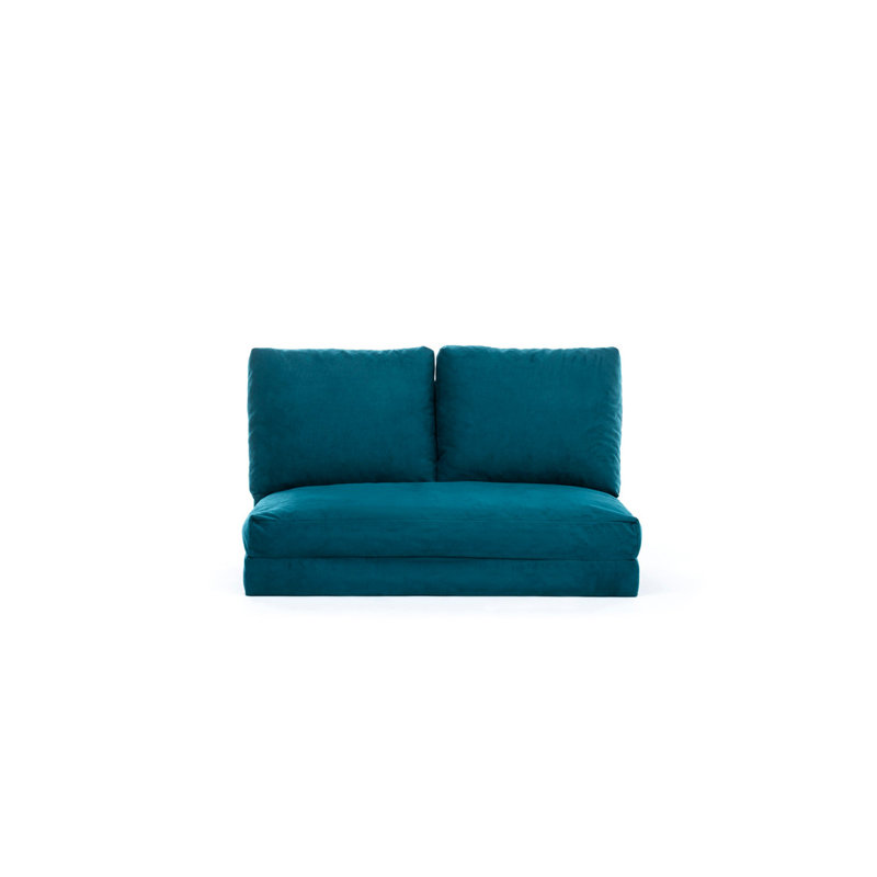 Canapé convertible de 72,8 po de largeur Clarington, 100% polyester vert pétrole